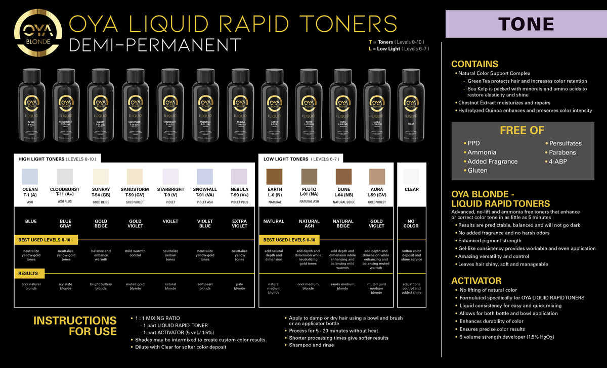 OYA BLONDE Liquid Rapid Toner T-91 (VA) Snowfall (60 ml / 2.1 fl. oz.)